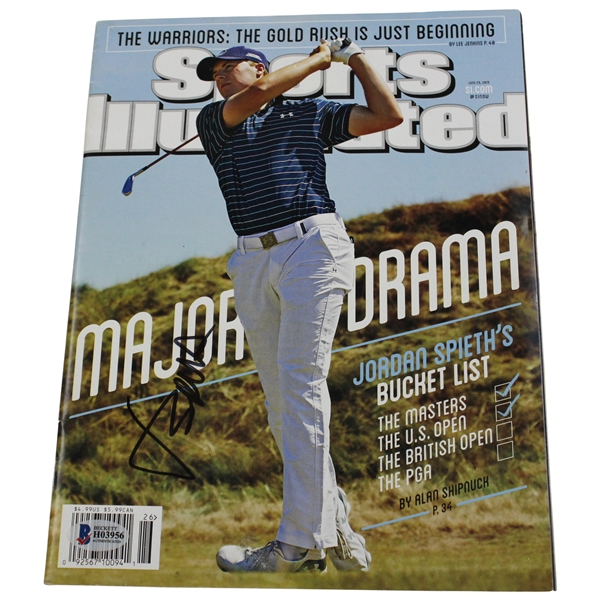 Jordan Spieth Signed 2015 Sports Illustrated News Stand Magazine Beckett #H03956