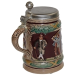 Handarbeit Golf Themed Lidded German Stein