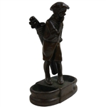 c.1920's Bronze Thinking Golfer Caddie Carrying Clubs