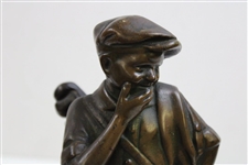 c.1920's Bronze Thinking Golfer Caddie Carrying Clubs