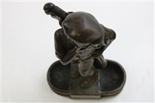 c.1920's Bronze Thinking Golfer Caddie Carrying Clubs