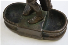 c.1920's Bronze Thinking Golfer Caddie Carrying Clubs