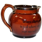 c.1900 Athlo Ware 'The New Caddy' Burslem England Silver Rimmed Pitcher