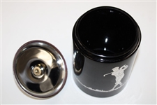 Black glass Tobacco Humidor with Sterling Silver overlay