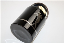 Black glass Tobacco Humidor with Sterling Silver overlay