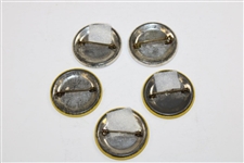 Five (5) Tour Tucson Open Contestants Badges - 1955, 1956, 1957, 1958 & 1960