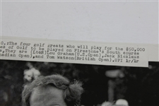 1975 World Series of Golf UPI Wire Photo of Foursome of Nicklaus, Watson, Wieskopf & Graham