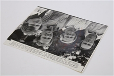 1975 World Series of Golf UPI Wire Photo of Foursome of Nicklaus, Watson, Wieskopf & Graham