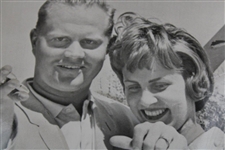 1964 AP Wire Photo Jack & Barbara Nicklaus with Stack of Prize Money