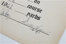 Arnold Palmer & others Signed Walter Hagen Hole In One Club Certificate JSA ALOA