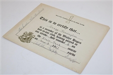 Arnold Palmer & others Signed Walter Hagen Hole In One Club Certificate JSA ALOA