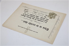Arnold Palmer & others Signed Walter Hagen Hole In One Club Certificate JSA ALOA