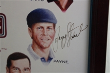 Payne, Mickelson & others Signed Ltd Ed 1996 Dayton's Challenge Timber Lodge Poster #21/25 - Framed JSA ALOA