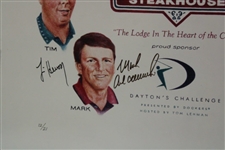 Payne, Mickelson & others Signed Ltd Ed 1996 Dayton's Challenge Timber Lodge Poster #21/25 - Framed JSA ALOA