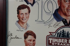 Payne, Mickelson & others Signed Ltd Ed 1996 Dayton's Challenge Timber Lodge Poster #21/25 - Framed JSA ALOA