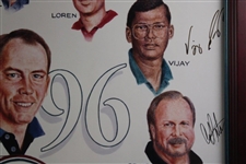 Payne, Mickelson & others Signed Ltd Ed 1996 Dayton's Challenge Timber Lodge Poster #21/25 - Framed JSA ALOA