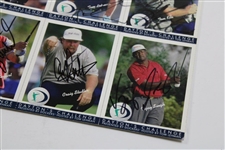 Signed Uncut 1996 'Dayton's Challenge' Golf Card Sheet w/Early Mickelson Card, Stewart & Others JSA ALOA