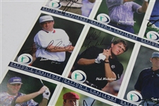 Signed Uncut 1996 'Dayton's Challenge' Golf Card Sheet w/Early Mickelson Card, Stewart & Others JSA ALOA