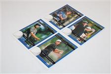 Early Mickelson, Lehman, Azinger & Crenshaw Signed 1995 Norstan Challenge Uncut Card Sheet JSA ALOA