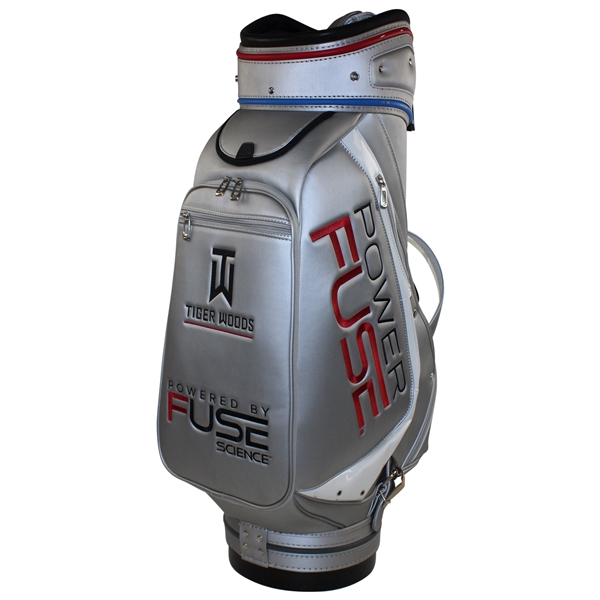 Tiger Woods Official FUSE Science Logo Full Size Golf Bag Red/Blue Lining - Excellent Condition