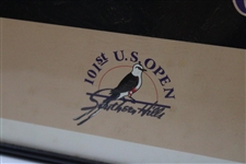 2001 US Open at Southern Hills Trophy with American Flag & Dreamcatcher Poster - Framed