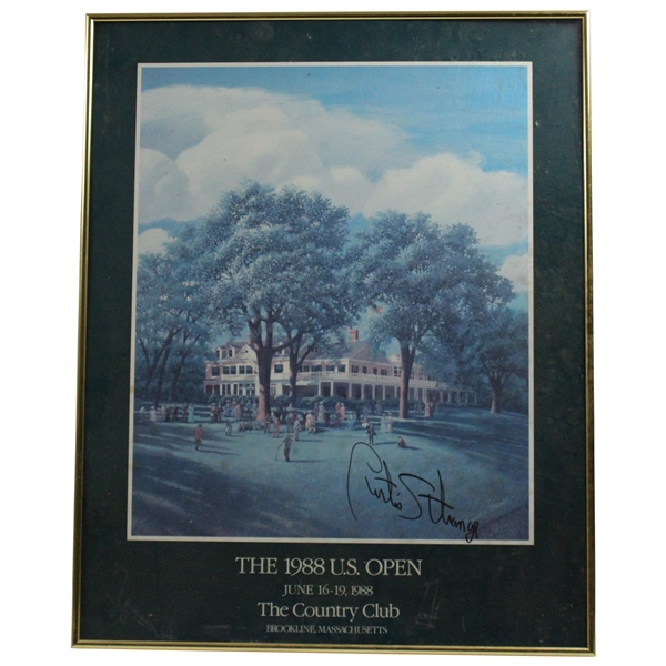 Champion Curtis Strange Signed 1988 US Open at The Country Club (Brookline) Poster - Framed JSA ALOA
