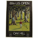 Champion Curtis Strange Signed 1989 US Open at Oak Hill Hill of Fame Poster - Framed JSA ALOA