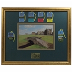2000 The OPEN Championship at St. Andrews Swilcan Bridge w/Tickets & Card Display - Framed