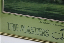 Champion Nick Faldo Signed 1990 The Masters Augusta National GC 13th Hole Linda Hartough Poster - Framed JSA ALOA