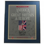 1983 Ryder Cup Matches at PGA National GC Teams Signed Poster - Framed JSA ALOA