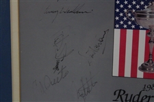 1983 Ryder Cup Matches at PGA National GC Teams Signed Poster - Framed JSA ALOA