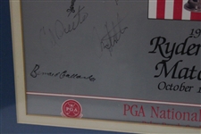 1983 Ryder Cup Matches at PGA National GC Teams Signed Poster - Framed JSA ALOA