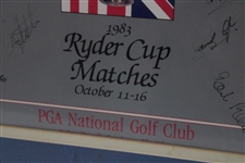 1983 Ryder Cup Matches at PGA National GC Teams Signed Poster - Framed JSA ALOA