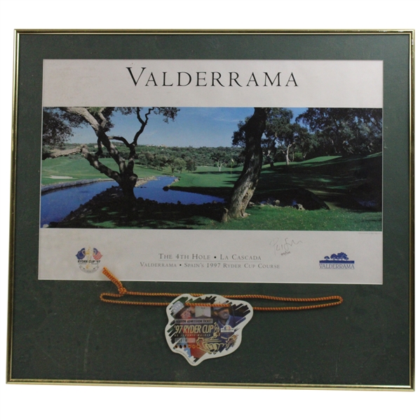 1997 Ryder Cup at Valderrama Ltd Ed Poster #412/500 w/Ticket Signed by Photographer - Framed