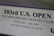 2003 US Open at Olympia Fields Country Club Hole #10 Poster by Steve Lotus - Framed