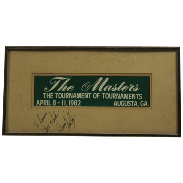 Craig Stadler Signed 1982 The Masters: The Tournament of Tournaments Sign - Matted JSA ALOA
