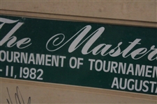 Craig Stadler Signed 1982 'The Masters: The Tournament of Tournaments' Sign - Matted JSA ALOA
