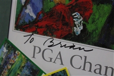 LeRoy Neiman Signed 2000 PGA Championship at Valhalla Poster w/Tickets Display - Framed JSA ALOA