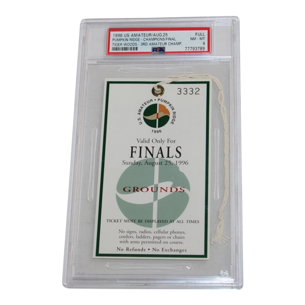 1996 US Amateur at Pumpkin Ridge Final Rd Grounds Ticket #3332 PSA NM-MT 8 #77793789