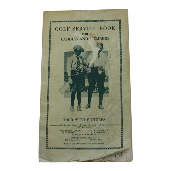 1922 Golf Service Book for Caddies and Members Booklet by Harry J. Haas