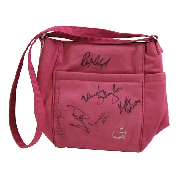 Scotty Cameron, Mize, Floyd & others Signed Masters Pink Ladies Purse/Bag JSA ALOA