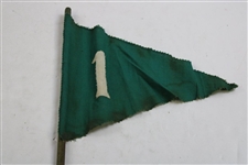 Five(5) Early 1900’s Hand-Stitched Double-Sided Green Golf Flags - #1, #3, #6, #7 & #9