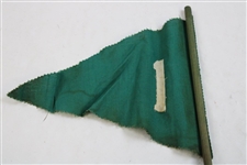 Five(5) Early 1900’s Hand-Stitched Double-Sided Green Golf Flags - #1, #3, #6, #7 & #9