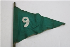Five(5) Early 1900’s Hand-Stitched Double-Sided Green Golf Flags - #1, #3, #6, #7 & #9