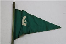 Five(5) Early 1900’s Hand-Stitched Double-Sided Green Golf Flags - #1, #3, #6, #7 & #9