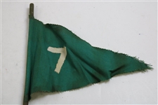 Five(5) Early 1900’s Hand-Stitched Double-Sided Green Golf Flags - #1, #3, #6, #7 & #9