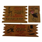 Lot of Three(3) Mid-Century Humorous Wooden Golf Hanging Signs