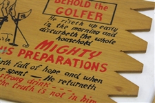 Lot of Three(3) Mid-Century Humorous Wooden Golf Hanging Signs