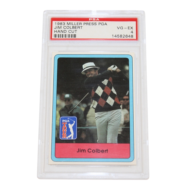 Jim Colbert 1983 Miller Press PGA Hand Cut Golf Card PSA 4 VG-EX #14582648