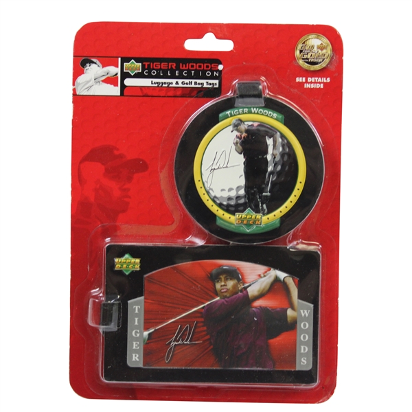 Tiger Woods Upper Deck Collection Luggage & Golf Bag Tags in Original Unopened Box